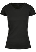 T-shirt femme basique MF012 noir - vue de face