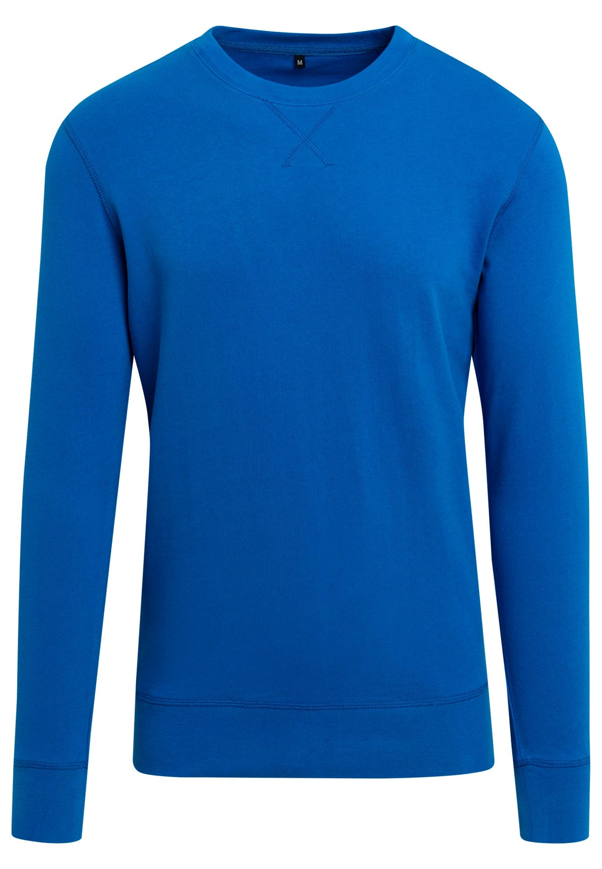 Sweat col rond leger BY010 bleu cobalt - vue de face