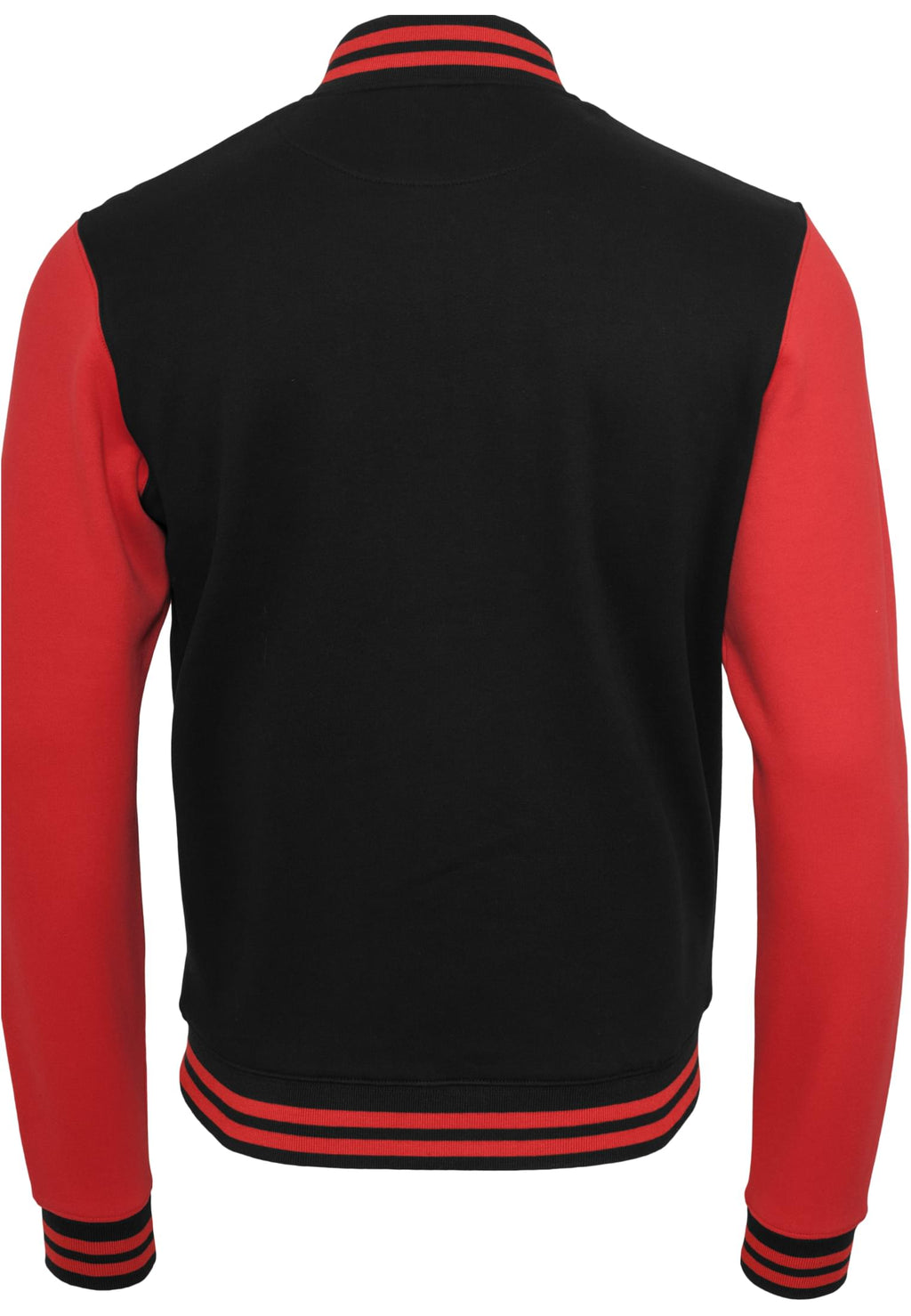 Veste college molleton BY015 noir et rouge - vue de dos