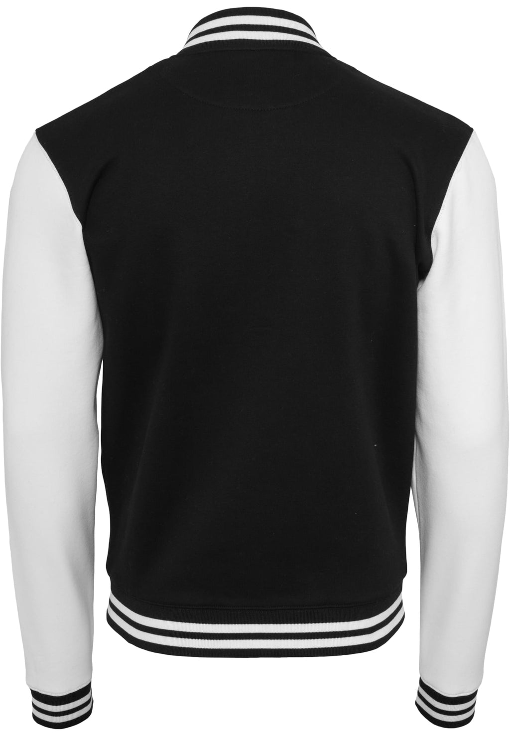 Veste college molleton BY015 noir et blanc - vue de dos