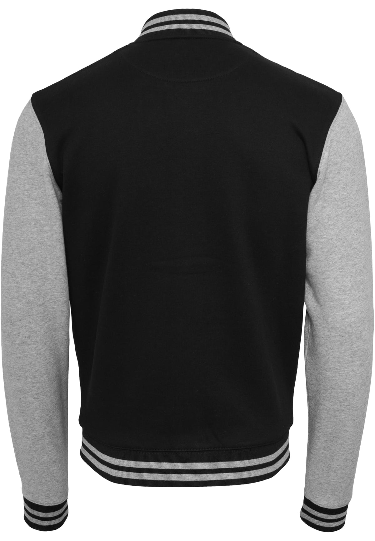 Veste college molleton BY015 noir et gris chine - vue de dos