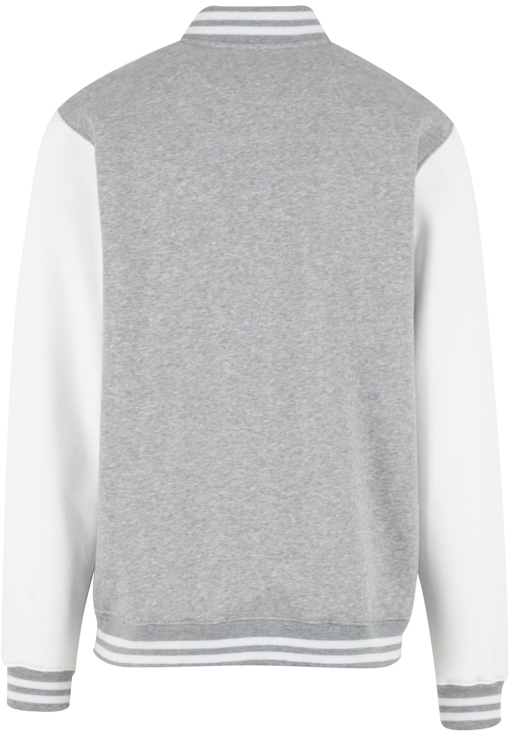 Veste college molleton BY015 gris chine et blanc - vue de dos