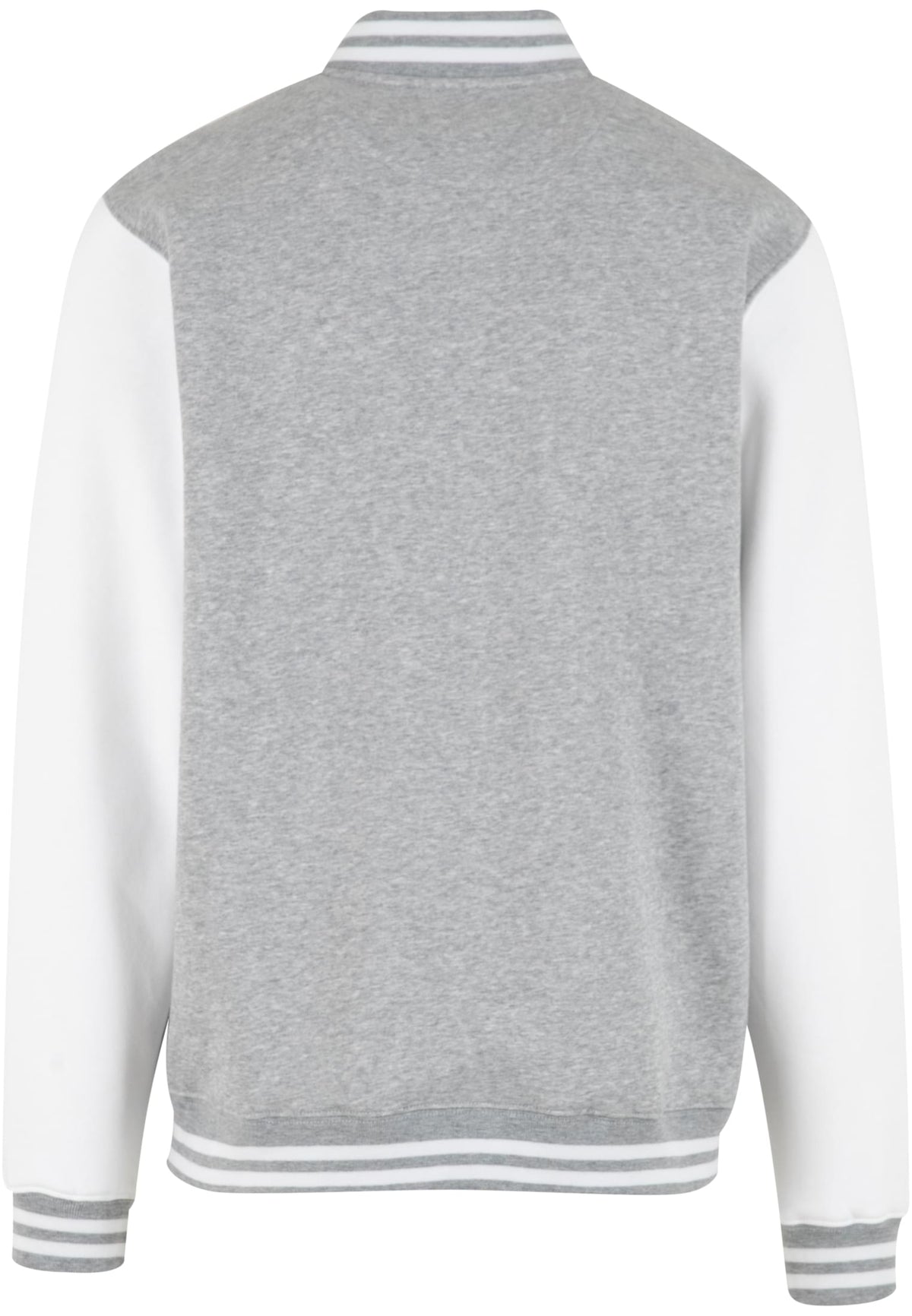 Veste college molleton BY015 gris chine et blanc - vue de dos