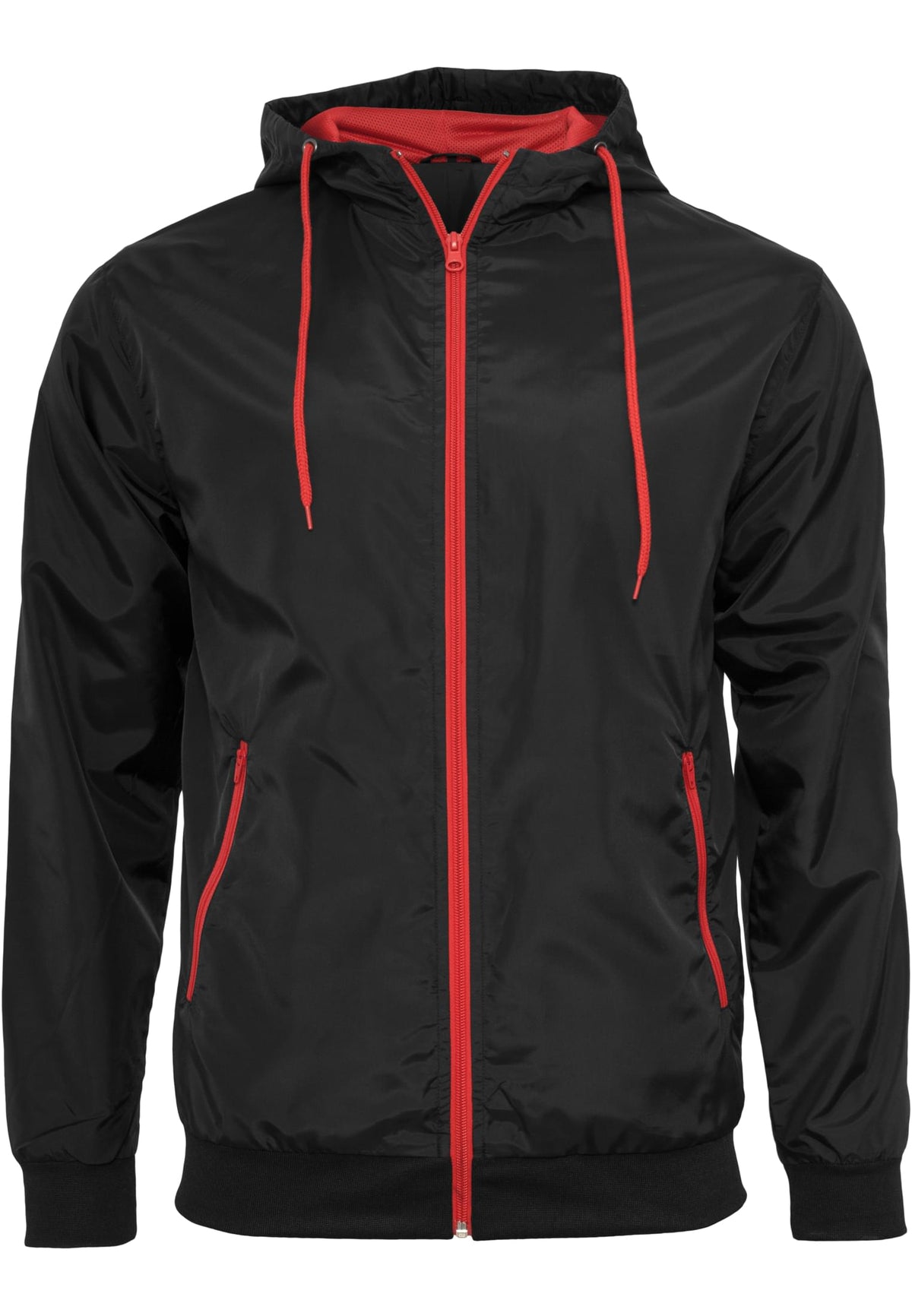 Coupe-vent Wind Runner BY016 noir et rouge - vue de face