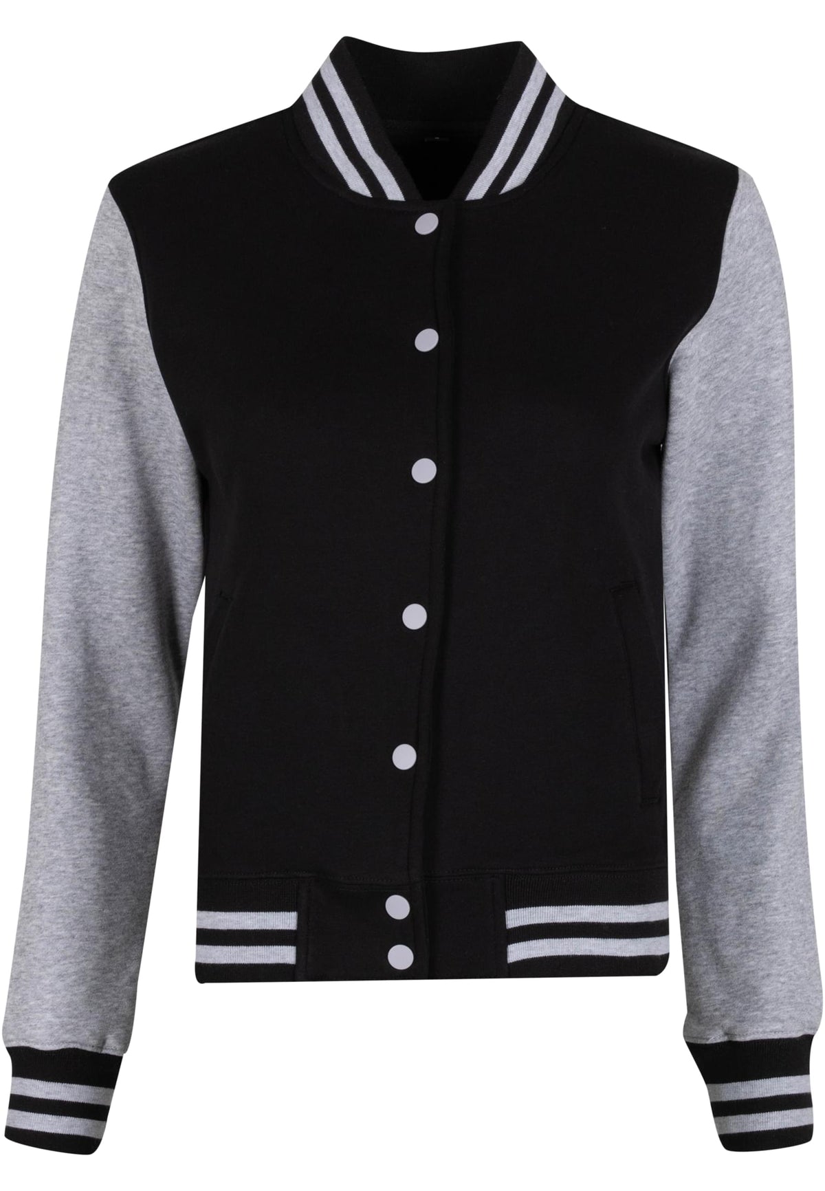 Veste teddy femme MF027 noir et gris chiné - vue de face