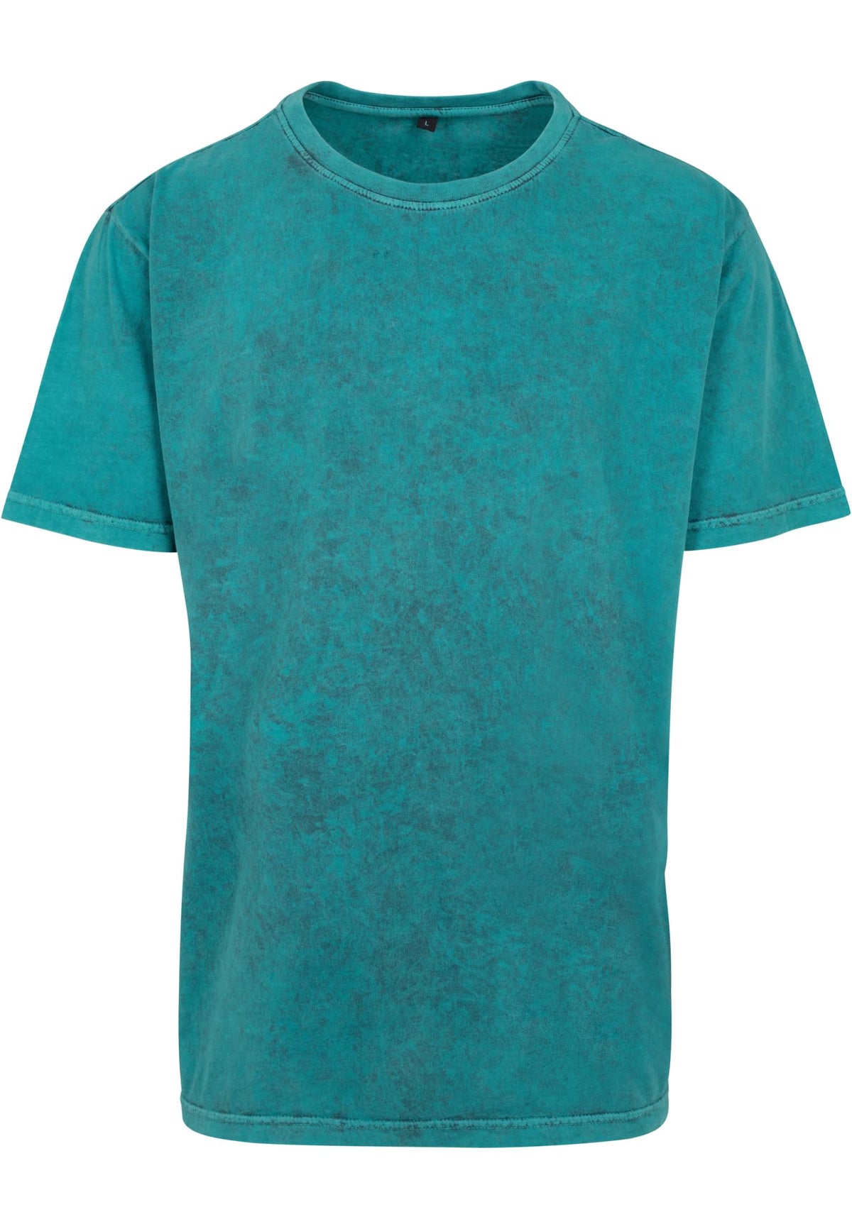 T-shirt acid wash BY070 bleu canard delave - vue de face