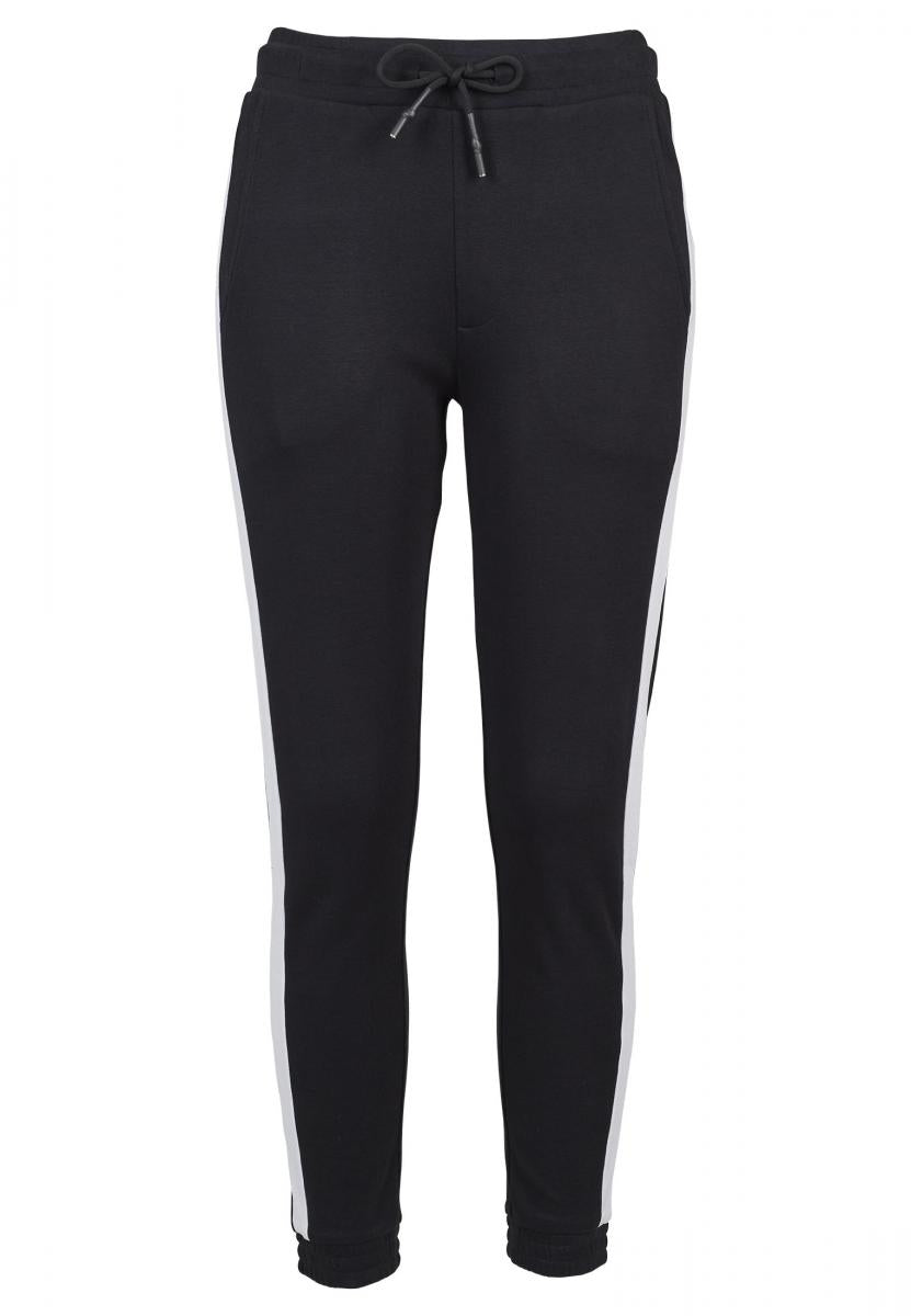 Jogging femme interlock MF103 noir et blanc - vue de face