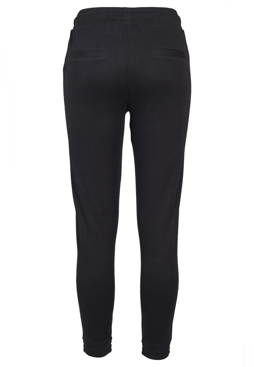 Jogging femme interlock MF103 noir et blanc - vue de dos