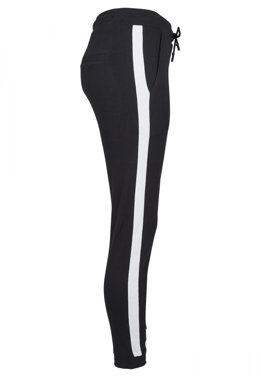 Jogging femme interlock MF103 noir et blanc - détail