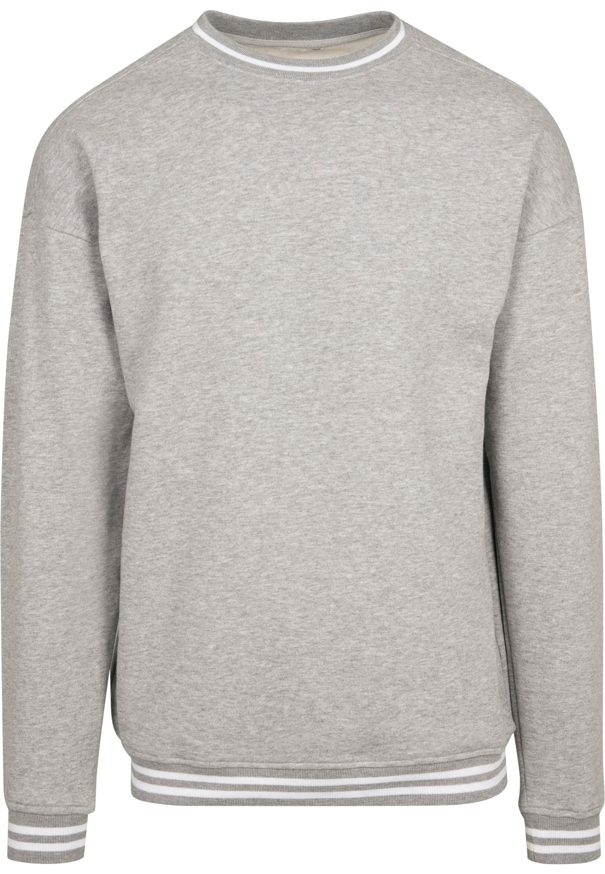 Sweat college BY104 gris chine et blanc - vue de face