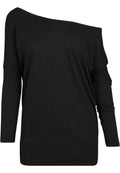 T-shirt femme manches longues MF107 noir - vue de face