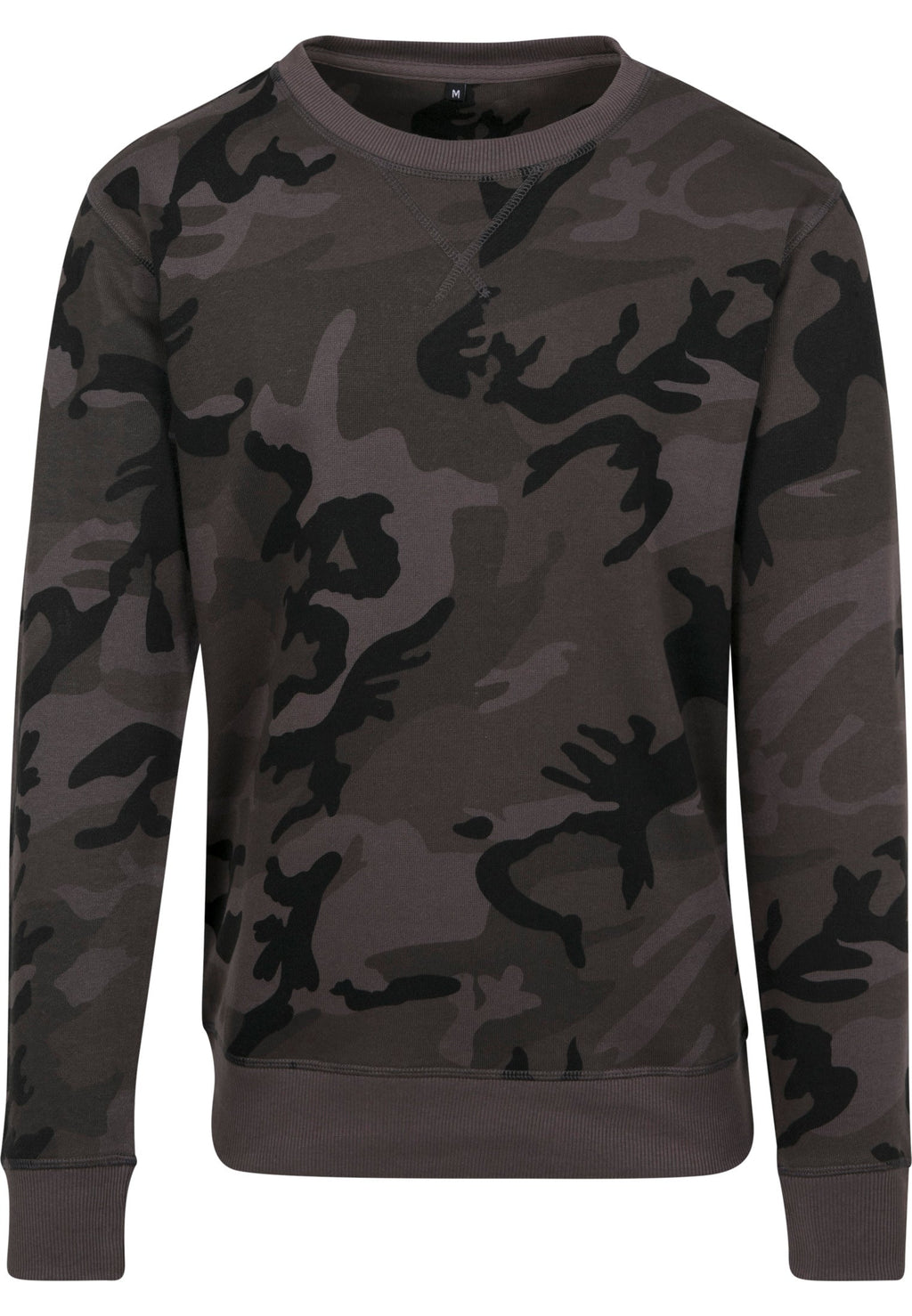 Sweat col rond camo BY110 camo fonce - vue de face