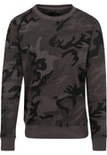 Sweat col rond camo BY110 camo fonce - vue de face