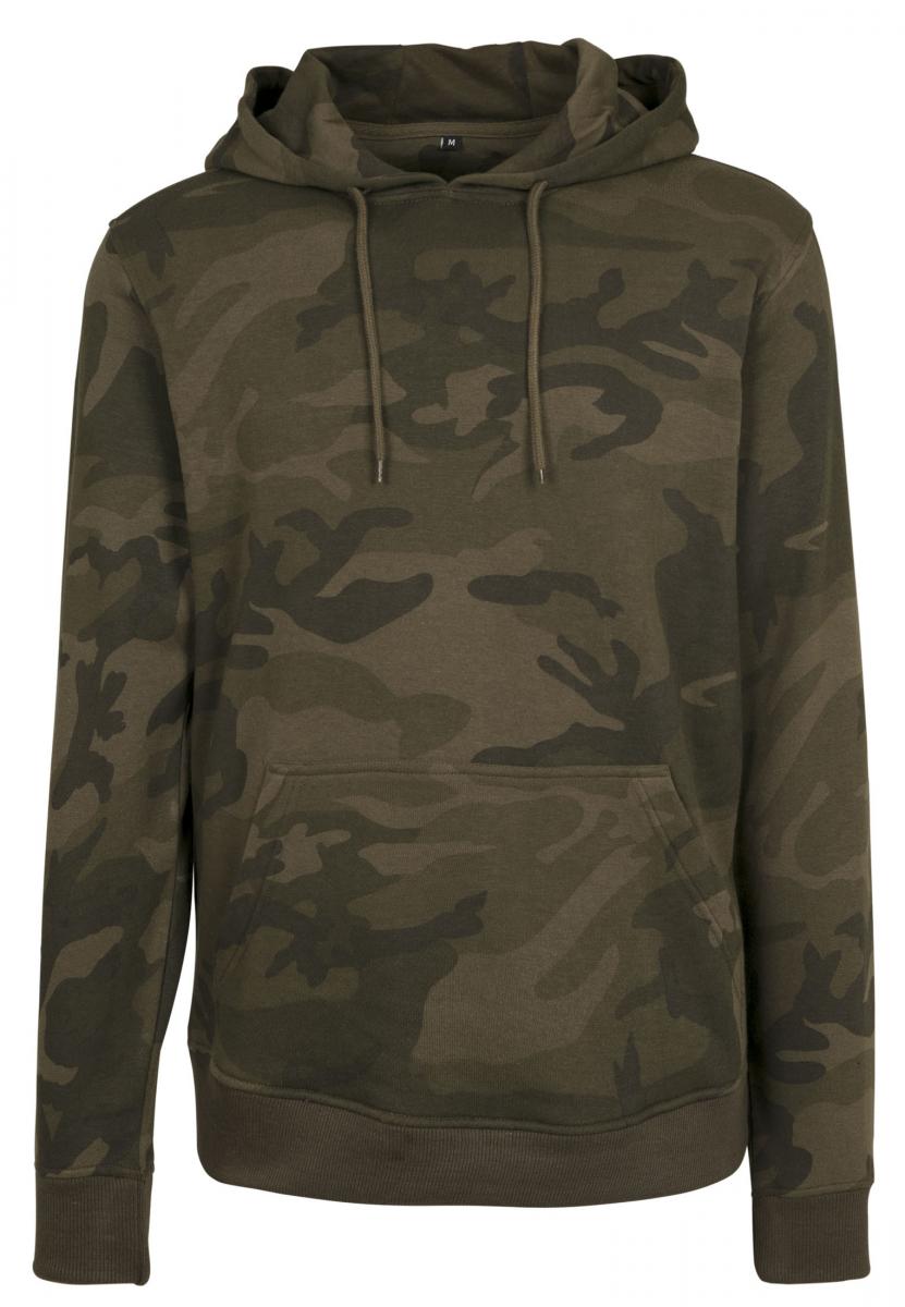 Sweat capuche camo BY111 camo olive - vue de face