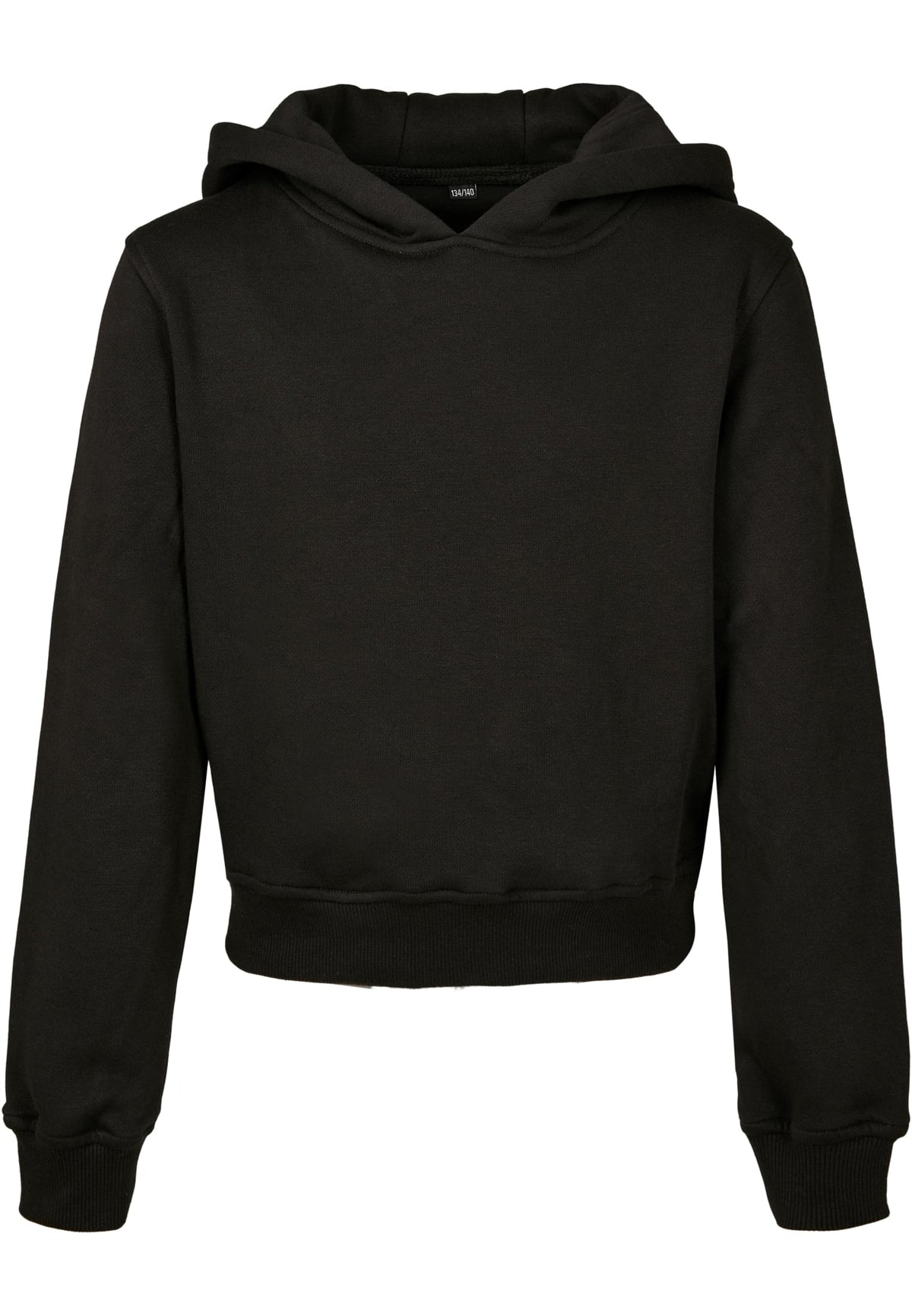 Sweat a capuche court fille BY113 noir - vue de face