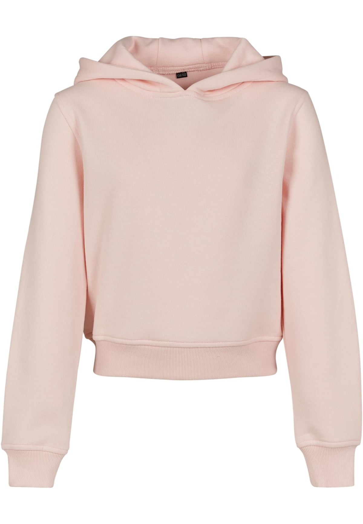 Sweat a capuche court fille BY113 rose - vue de face