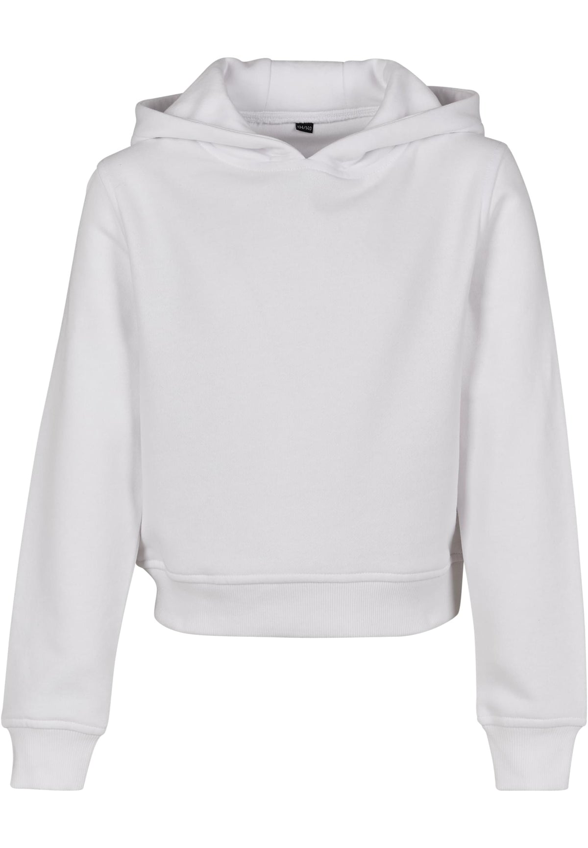 Sweat a capuche court fille BY113 blanc - vue de face