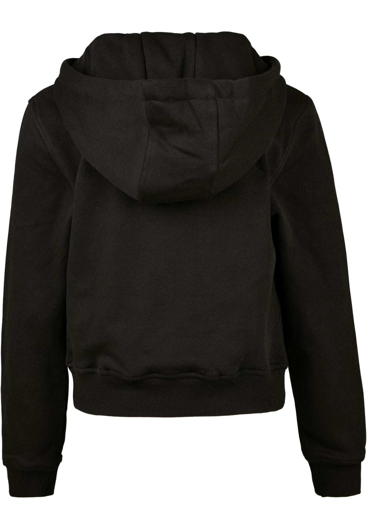 Sweat a capuche court fille BY113 noir - vue de dos