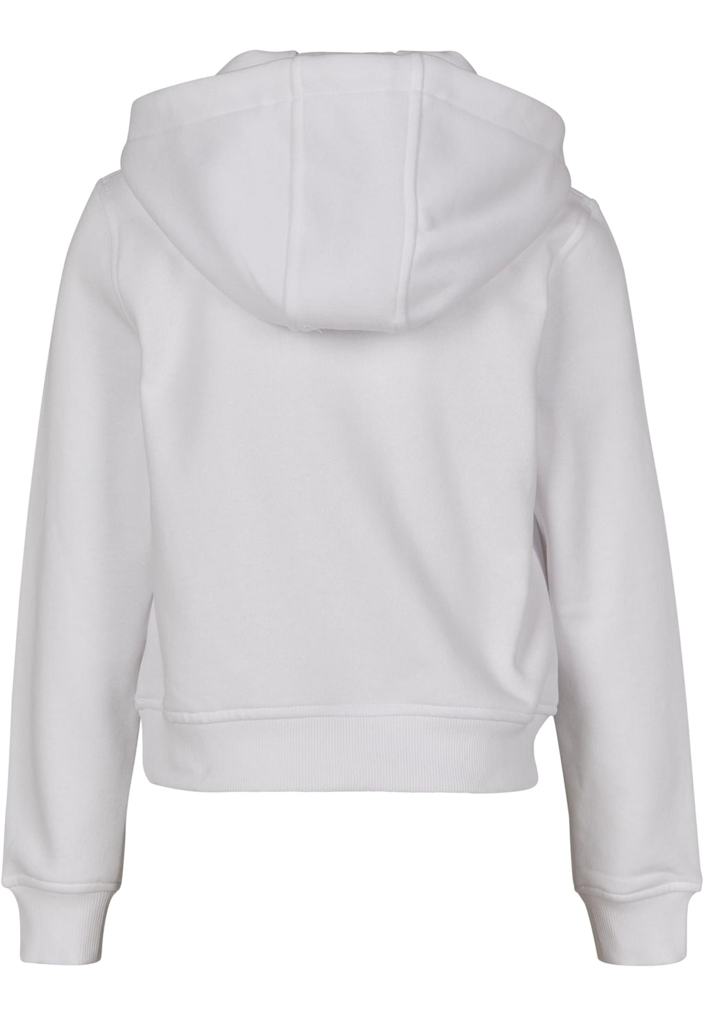 Sweat a capuche court fille BY113 blanc - vue de dos