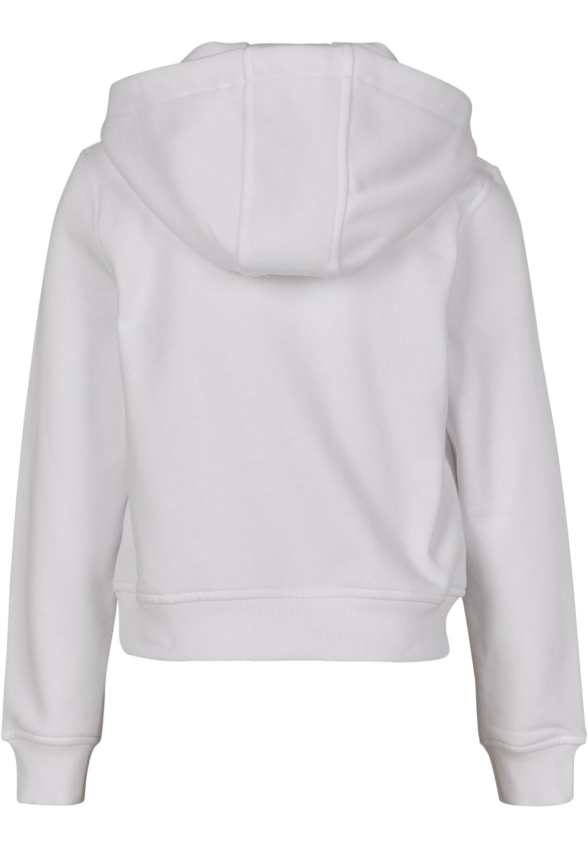 Sweat a capuche court fille BY113 blanc - vue de dos