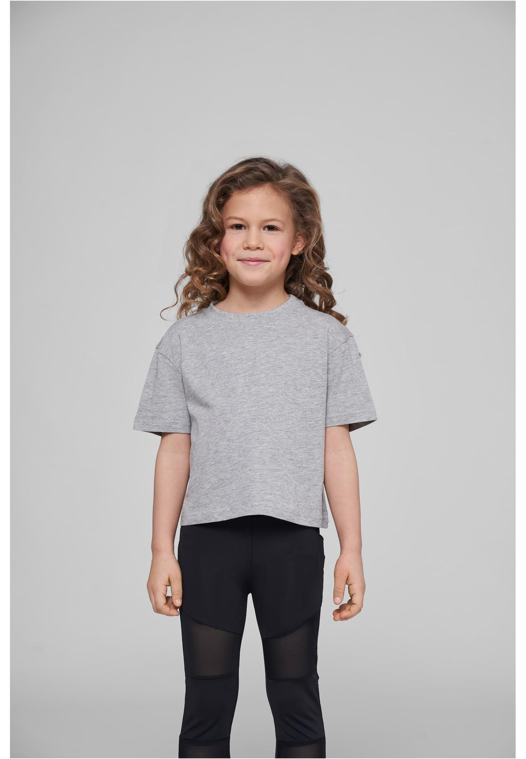T-shirt court fille BY114 gris chine - porte