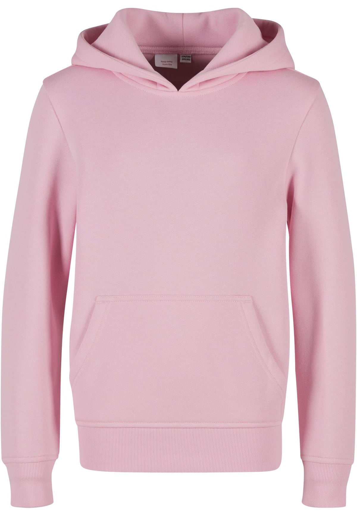 Sweat capuche enfant BY117 rose poudre - vue de face