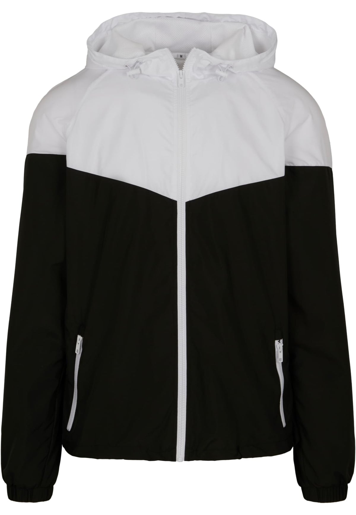 Coupe-vent tech bicolore BY129 blanc et noir - vue de face
