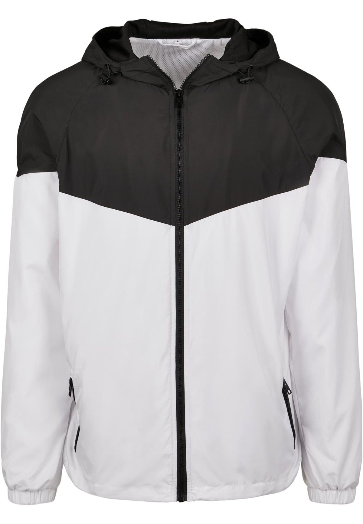 Coupe-vent tech bicolore BY129 noir et blanc - vue de face