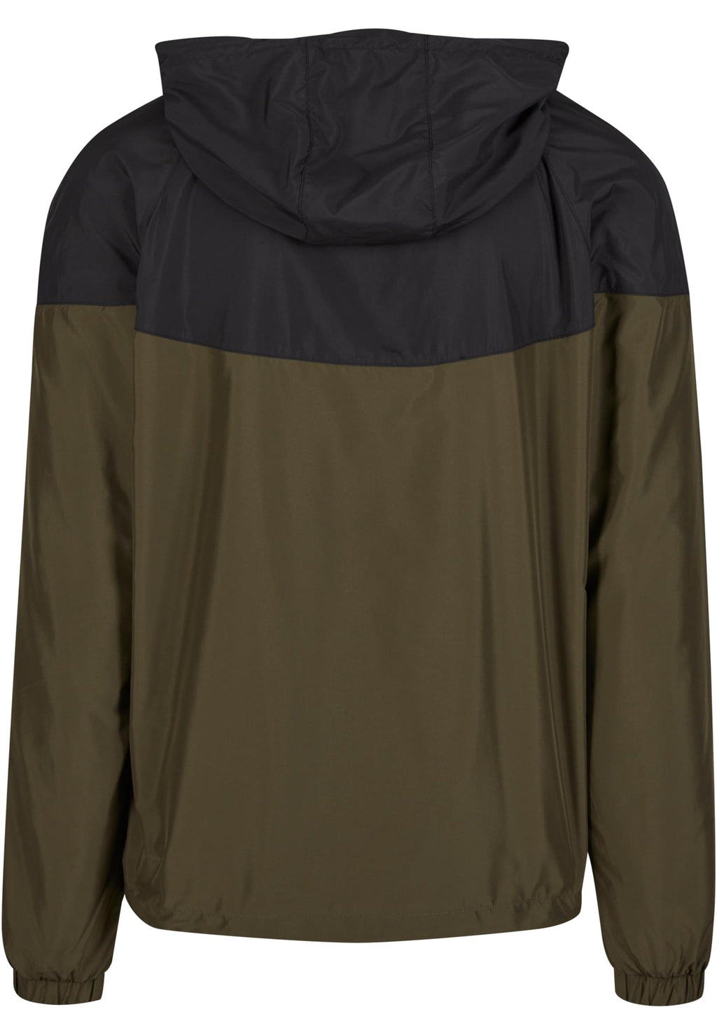 Coupe-vent tech bicolore BY129 noir et olive - vue de dos