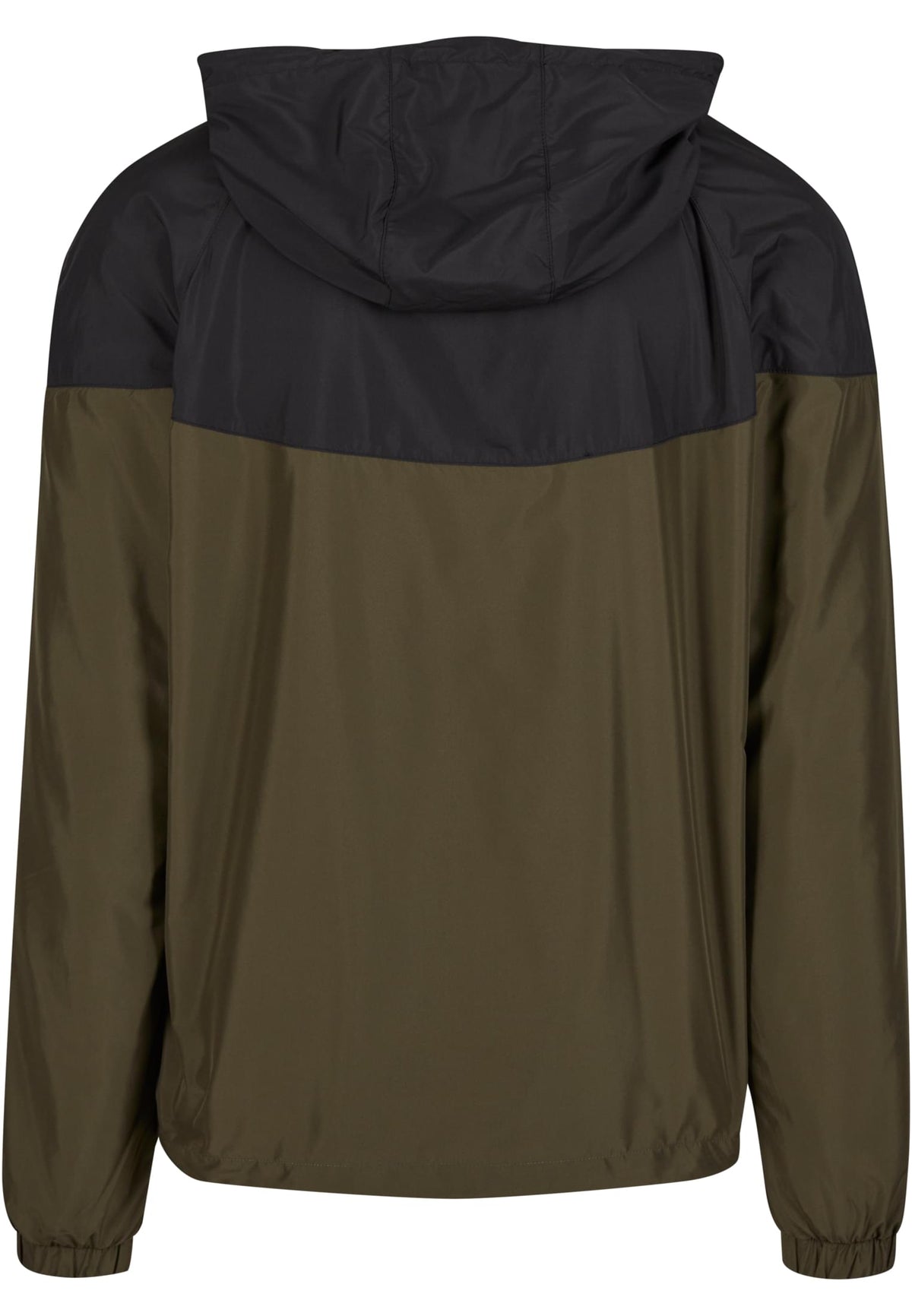 Coupe-vent tech bicolore BY129 noir et olive - vue de dos