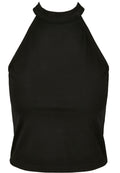Top court femme col roulé MF134 noir - vue de face