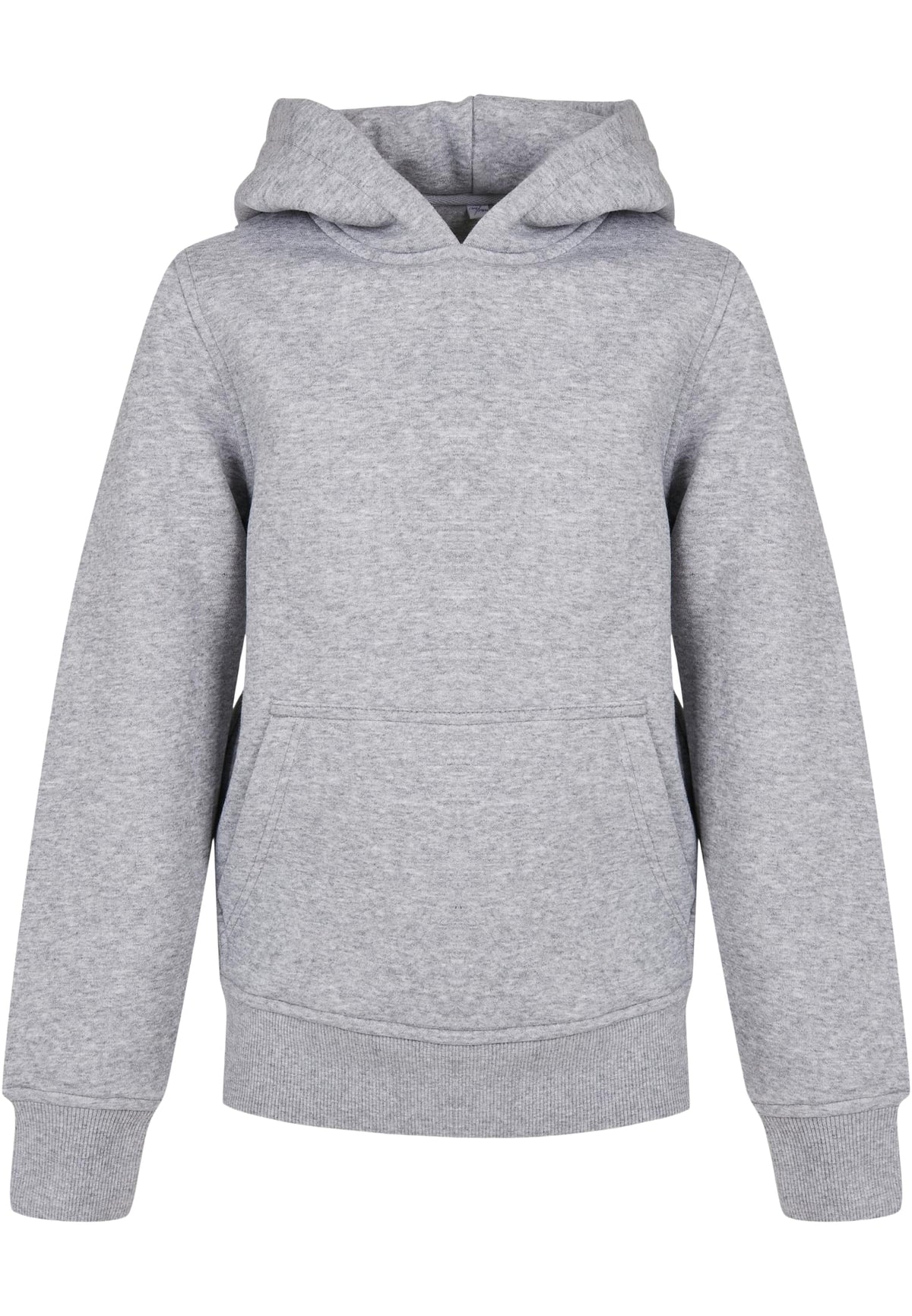 Sweat capuche enfant bio BY185 gris chine - vue de face
