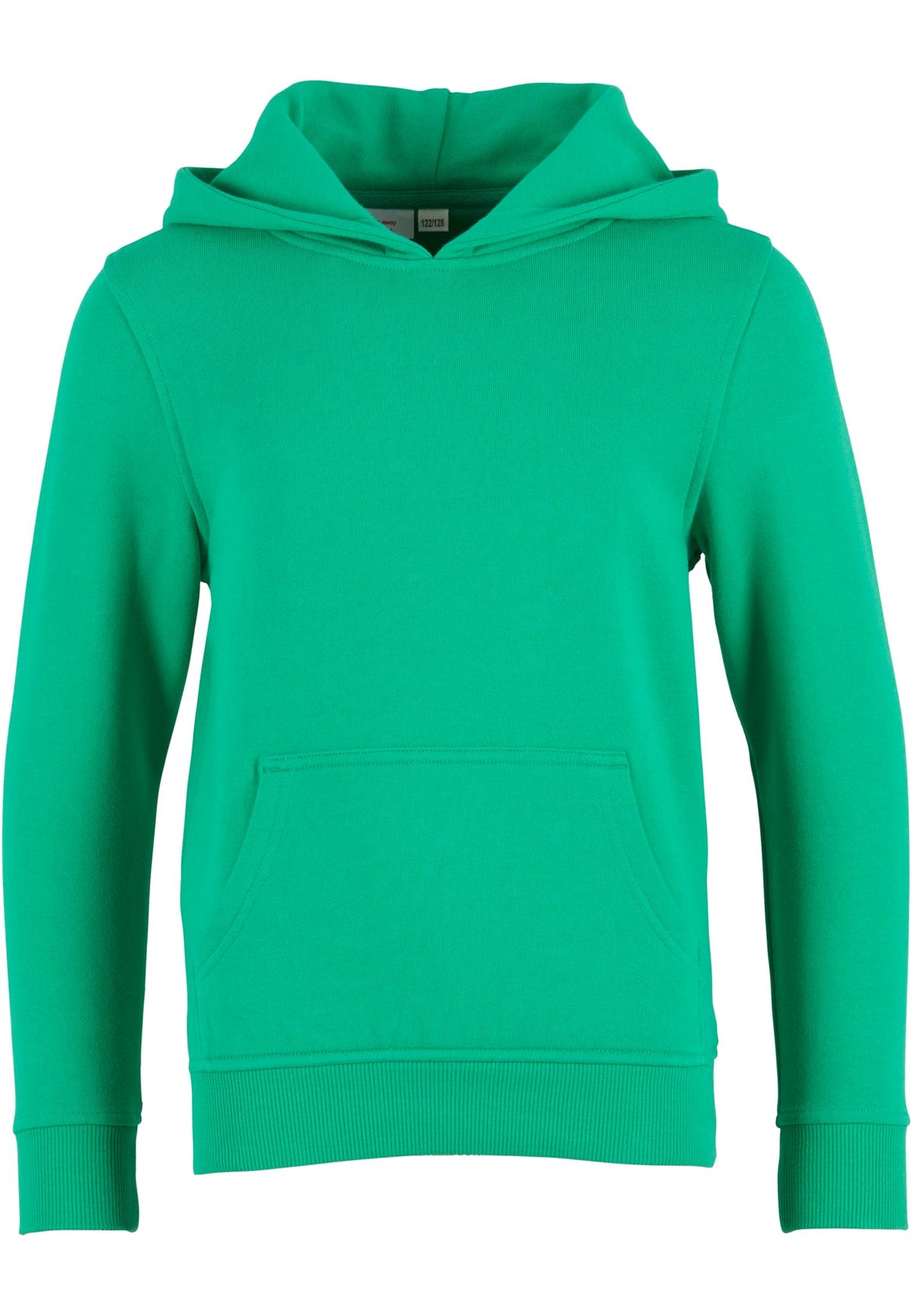 Sweat capuche enfant bio BY185 vert prairie - vue de face