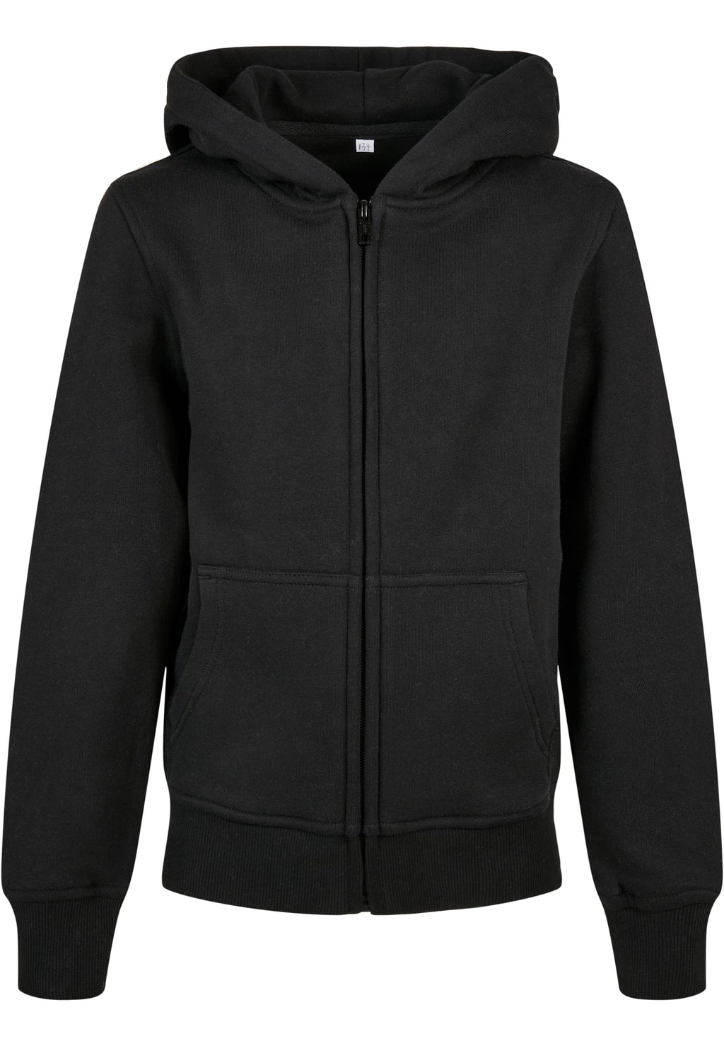 Sweat zippe enfant bio BY188 noir - vue de face