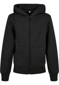 Sweat zippe enfant bio BY188 noir - vue de face