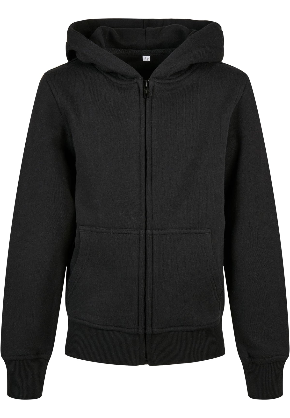 Sweat zippe enfant bio BY188 noir - vue de face