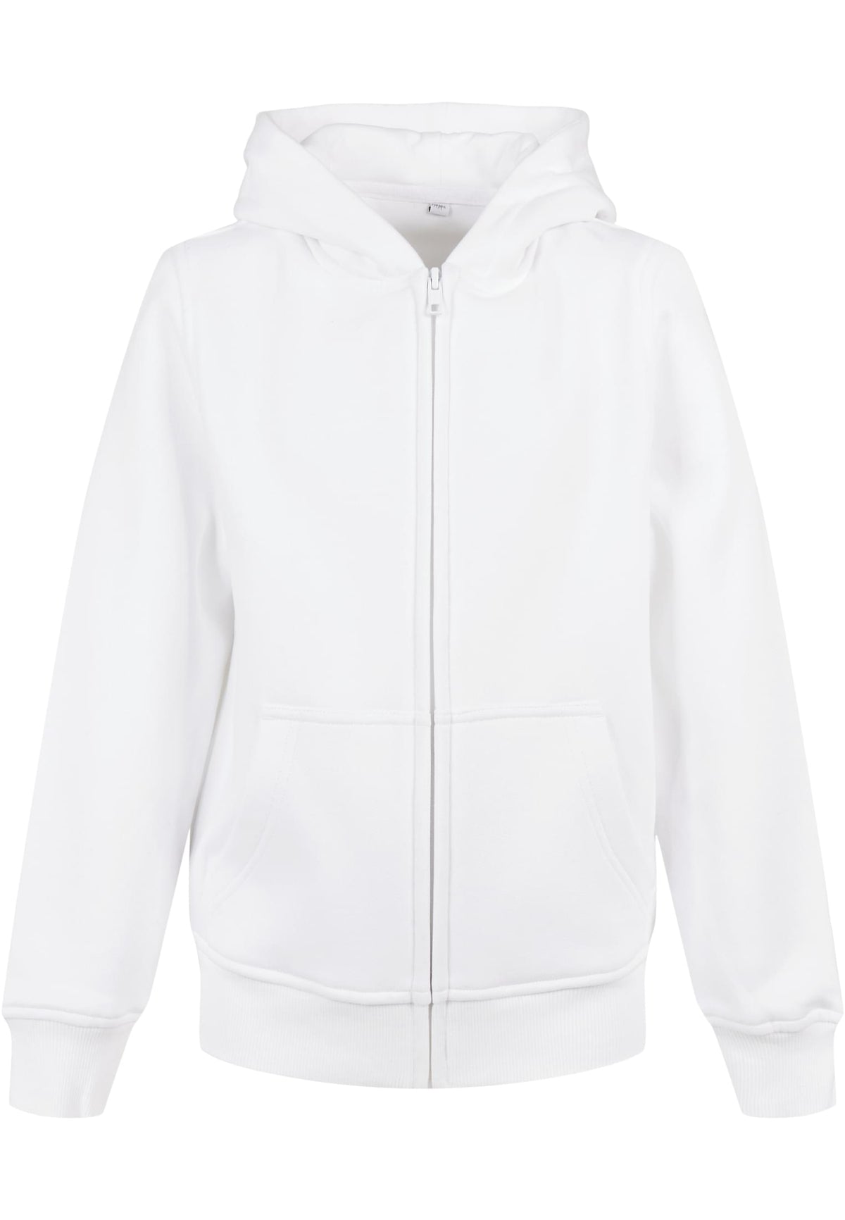 Sweat zippe enfant bio BY188 blanc - vue de face