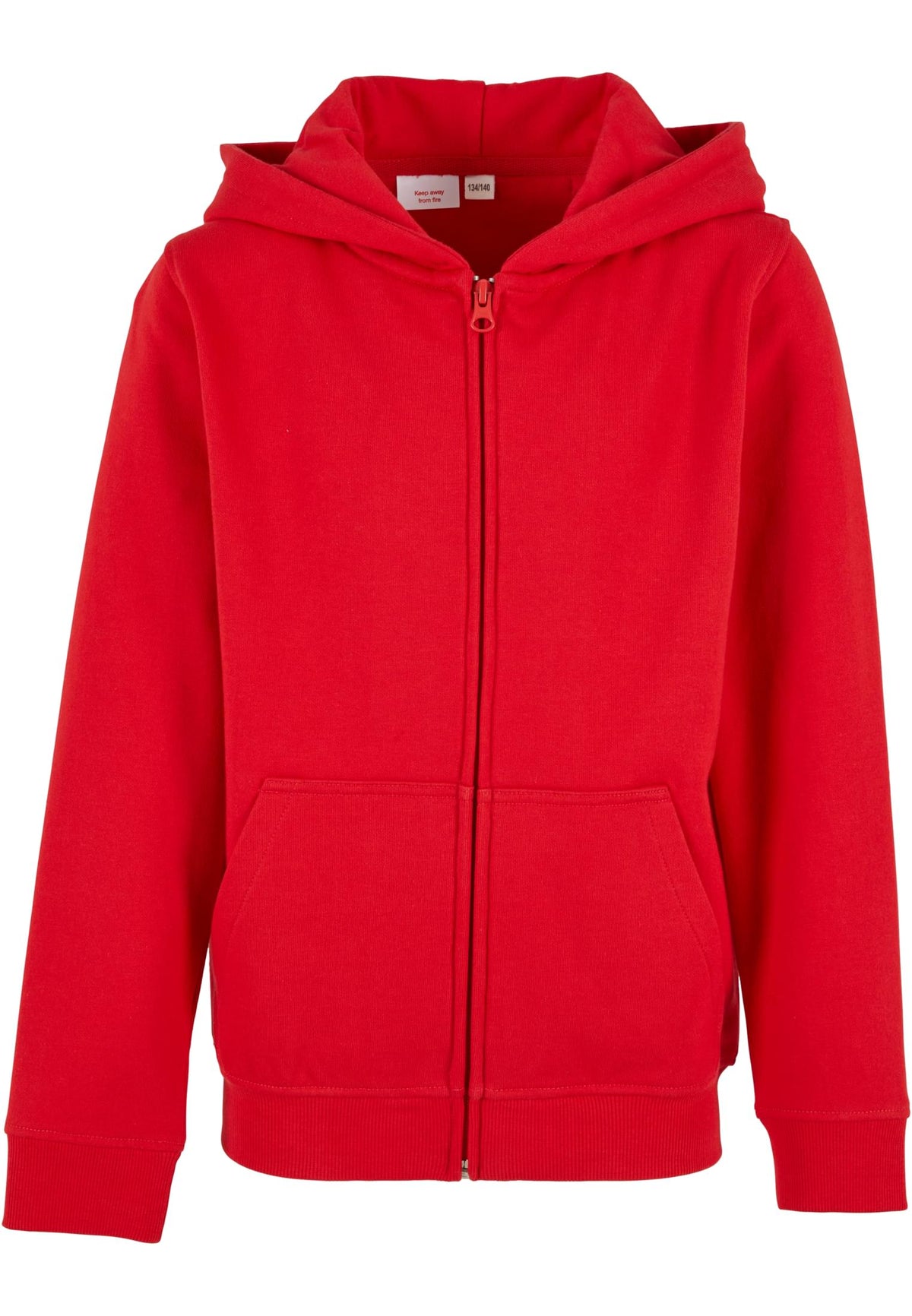 Sweat zippe enfant bio BY188 rouge - vue de face