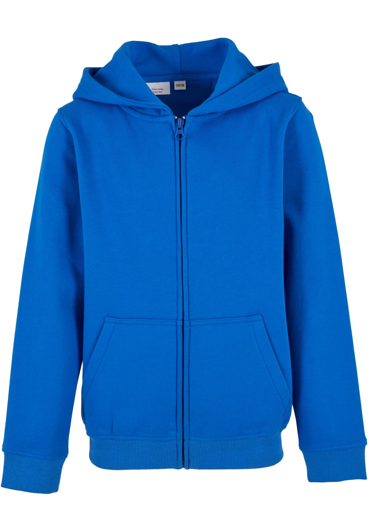 Sweat zippe enfant bio BY188 bleu roi - vue de face