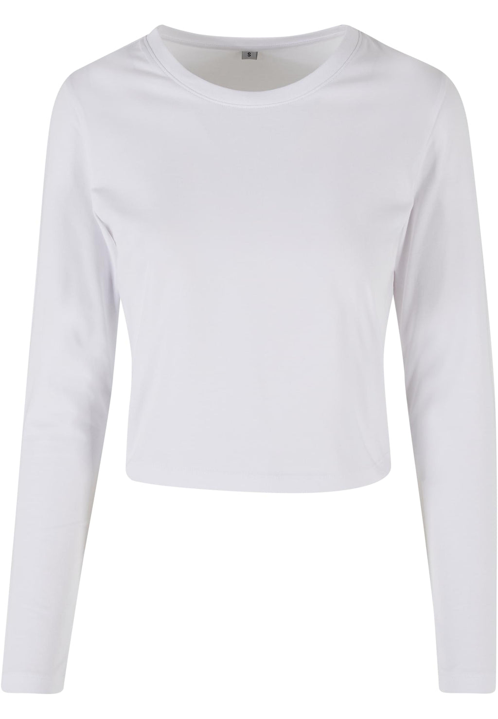 T-shirt femme manches longues court MF261 blanc - vue de face