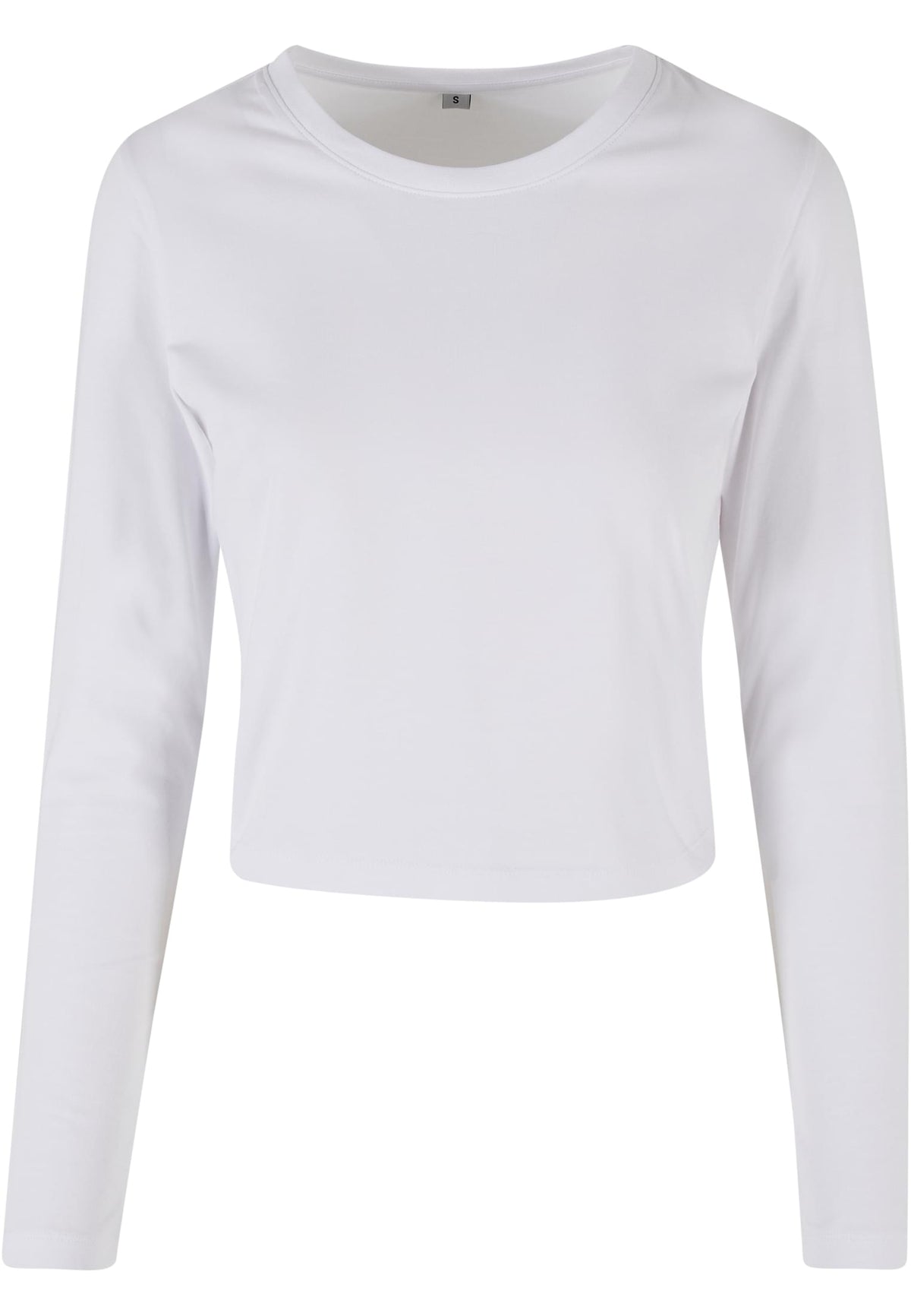 T-shirt femme manches longues court MF261 blanc - vue de face
