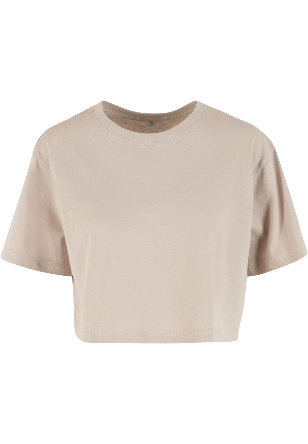 T-shirt femme court oversize MF264 beige taupe - vue de face