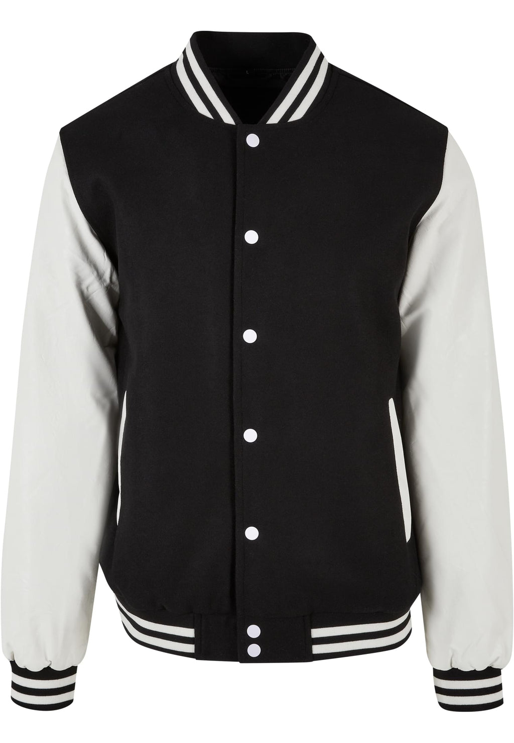 Veste college laine BY269 noir et blanc - vue de face
