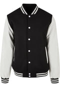 Veste college laine BY269 noir et blanc - vue de face
