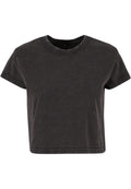 T-shirt femme court vintage MF305 noir - vue de face