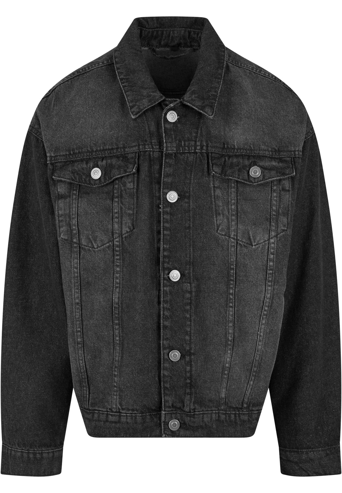 Veste en jean boxy BY312 jean noir - vue de face