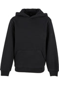 Sweat capuche Fluffy enfant BY315 noir - vue de face