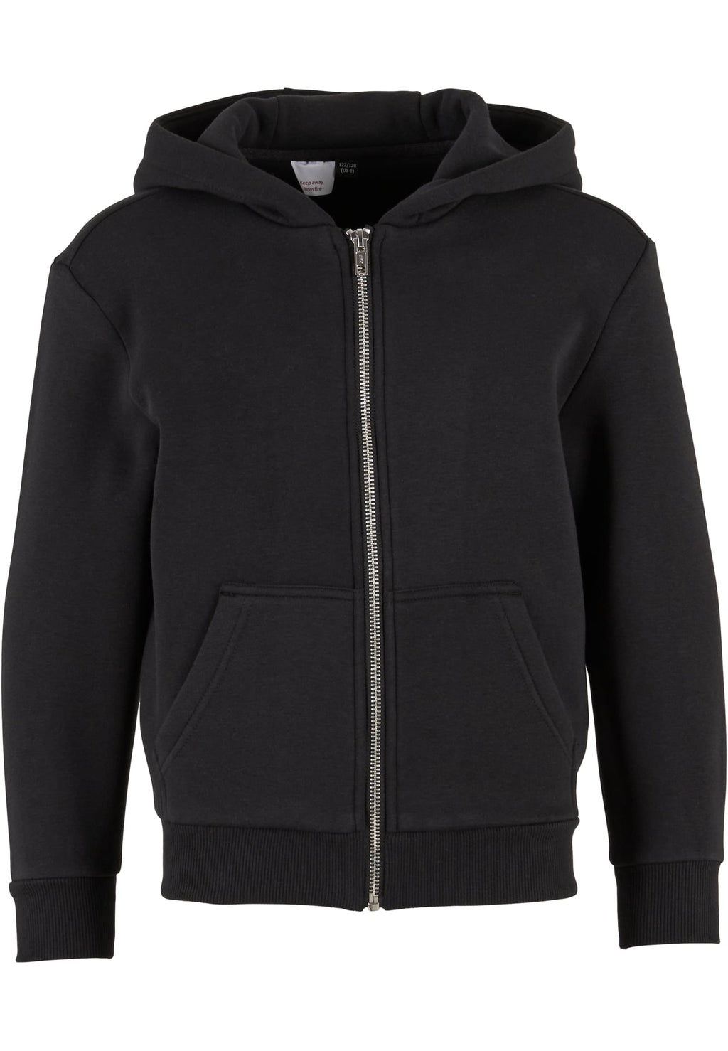 Sweat zippe Fluffy enfant BY316 noir - vue de face