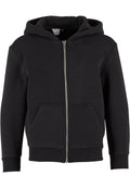Sweat zippe Fluffy enfant BY316 noir - vue de face
