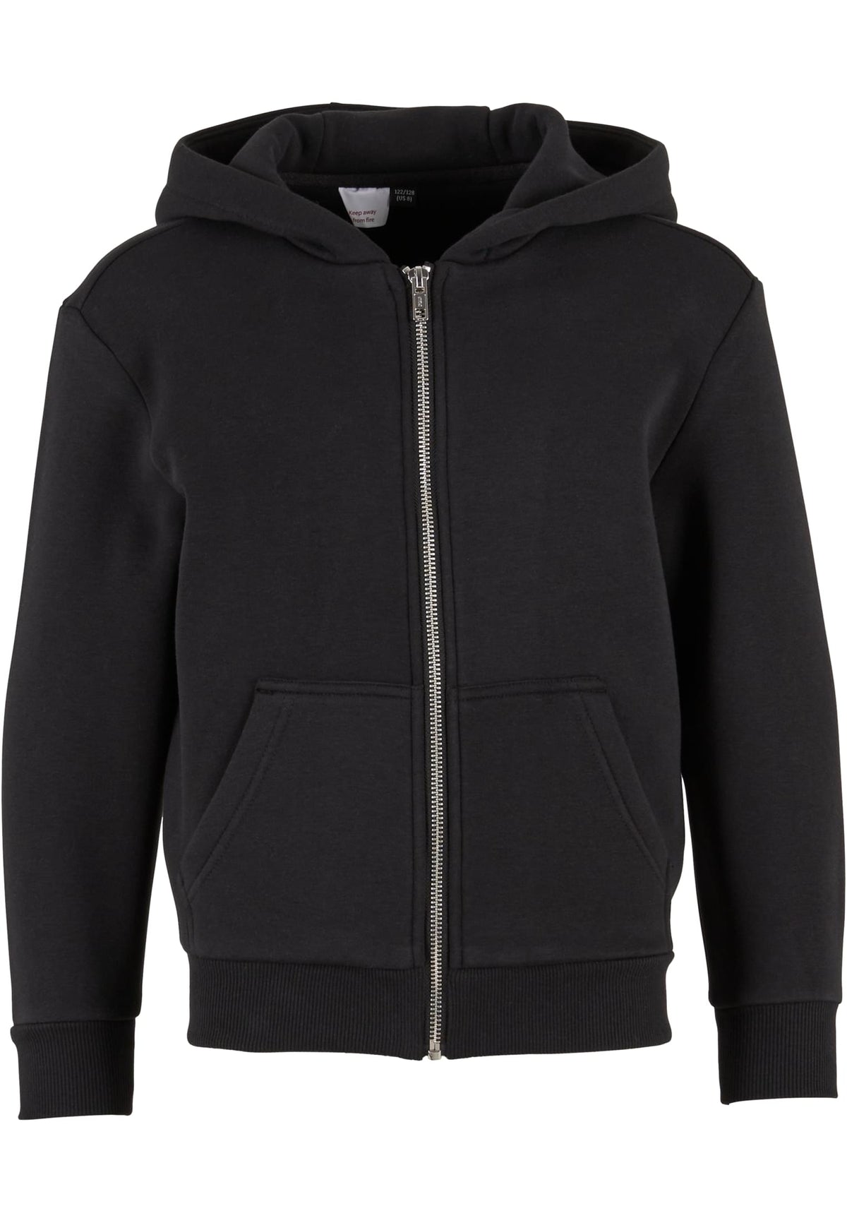 Sweat zippe Fluffy enfant BY316 noir - vue de face